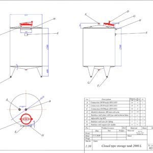 2000 liter tank i Rostfritt 304