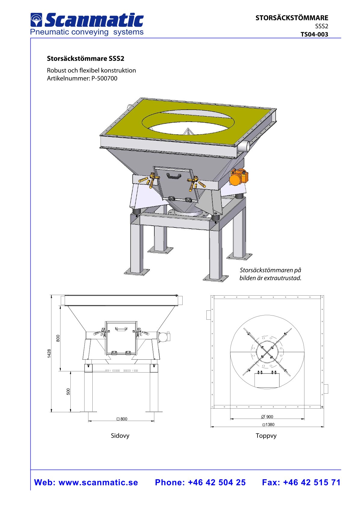 Storsäcksfyllare Scanmatic SS2