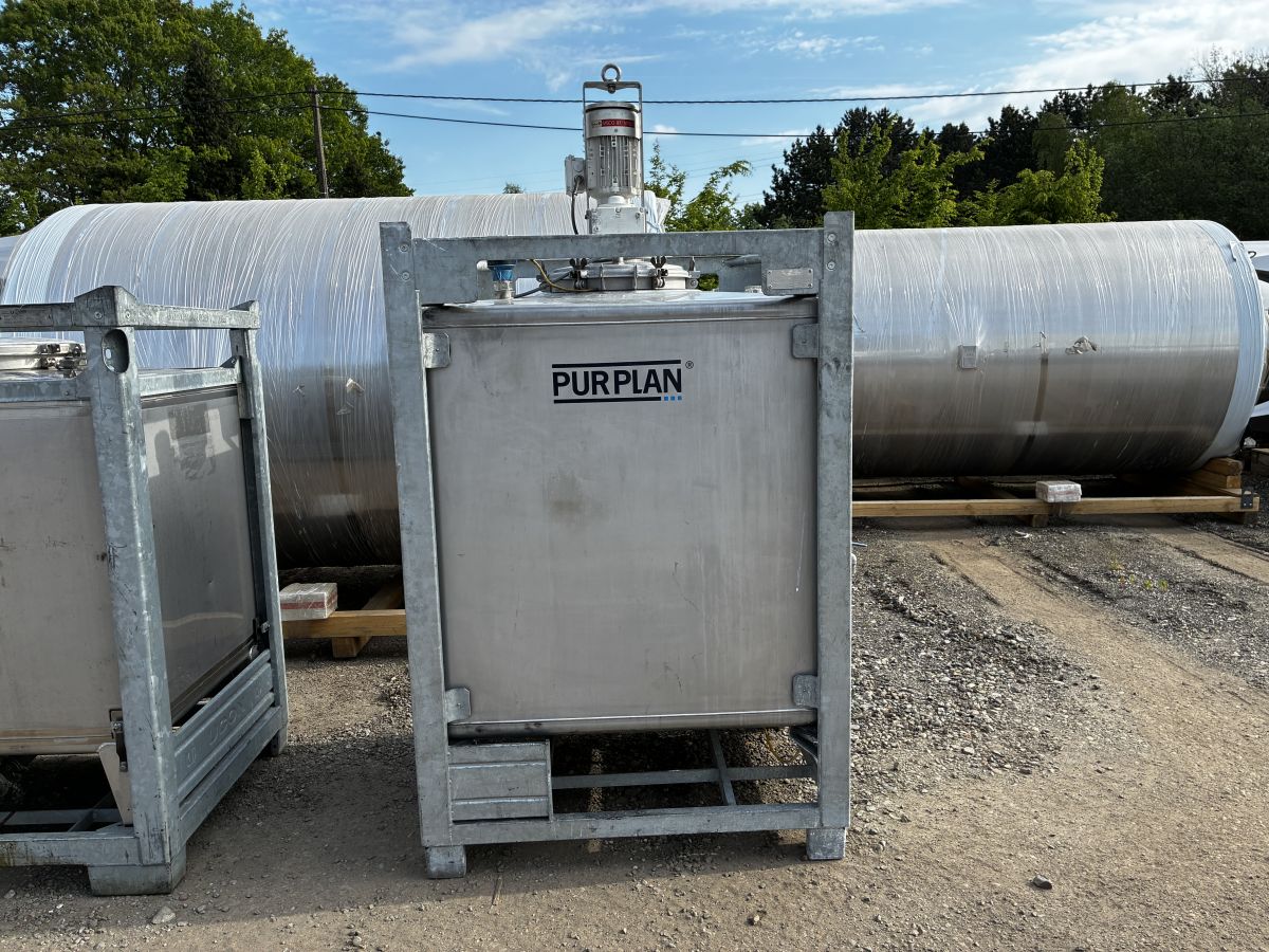 1250 liters tank i rustfritt stål 304