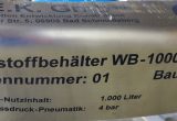 1000 liter tank i Rostfritt 304